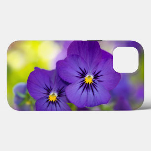Funda Para iPhone 13 Flores Pansies morados