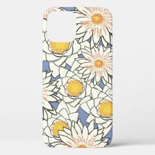 Funda Para iPhone 12 Flores patrón lotus lirio