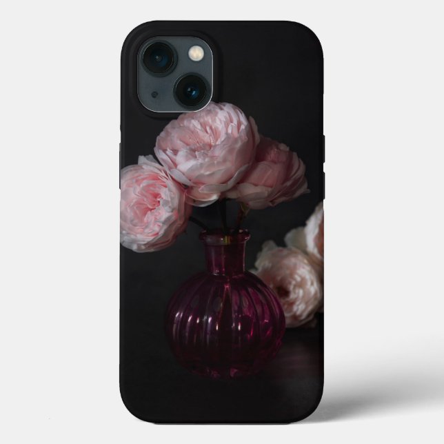 Funda De Case-Mate Para iPhone Flores | Peonías rosadas pálidas en grano (Reverso )