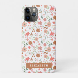 Funda Para iPhone 11 Pro Flores Personalizados Boho Floral Earth Tones