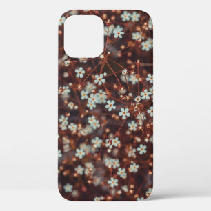 FUNDA PARA iPhone 12 FLORES PETALIZADOS BLANCOS