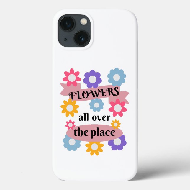 Funda De Case-Mate Para iPhone Flores por todo el lugar (Reverso)
