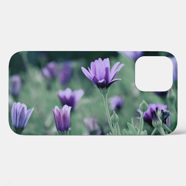 Funda De Case-Mate Para iPhone Flores púrpuras delicadas (Reverso (Horizontal))