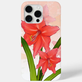 Funda Para iPhone 15 Pro Max Flores Red Amaryllis