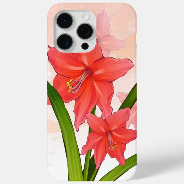 Funda De Case-Mate Para iPhone Flores Red Amaryllis (Reverso )