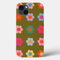 Flores retro de abstracto floral de color vintage