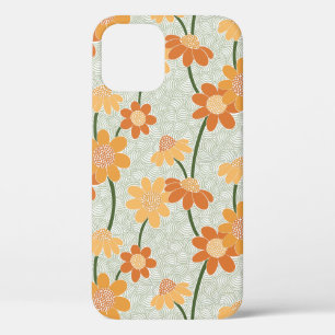 Funda Para iPhone 12 Flores retro de los años 70 apagadas