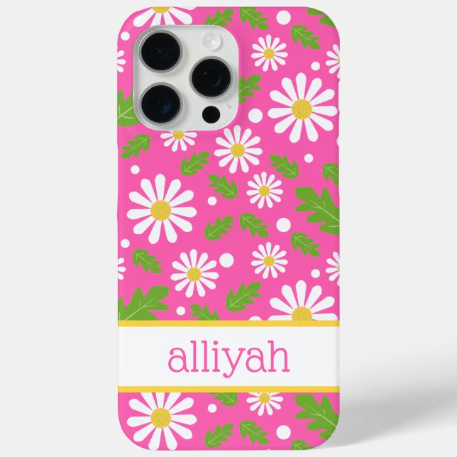 Funda De Case-Mate Para iPhone Flores Retro Hippie Patrón de Margarita (Reverso )