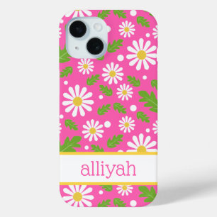 Funda Para iPhone 15 Flores Retro Hippie Patrón de margaritas