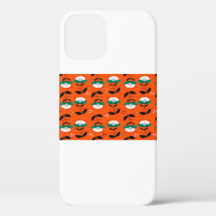 Funda Para iPhone 12 Flores retro y hojas sin costura.
