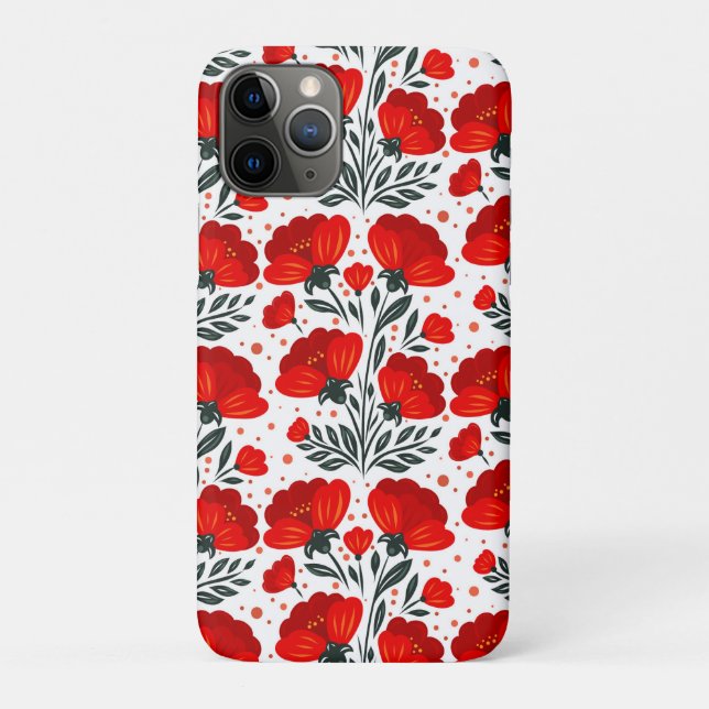 Funda De Case-Mate Para iPhone Flores rojas (Reverso)