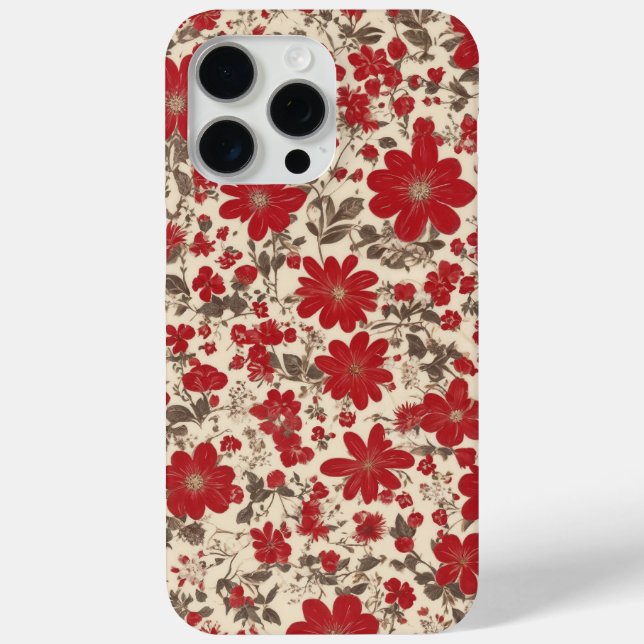 Funda De Case-Mate Para iPhone flores rojas (Reverso )