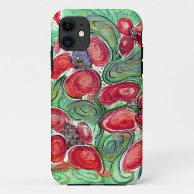 Funda De Case-Mate Para iPhone Flores rojas (Reverso)