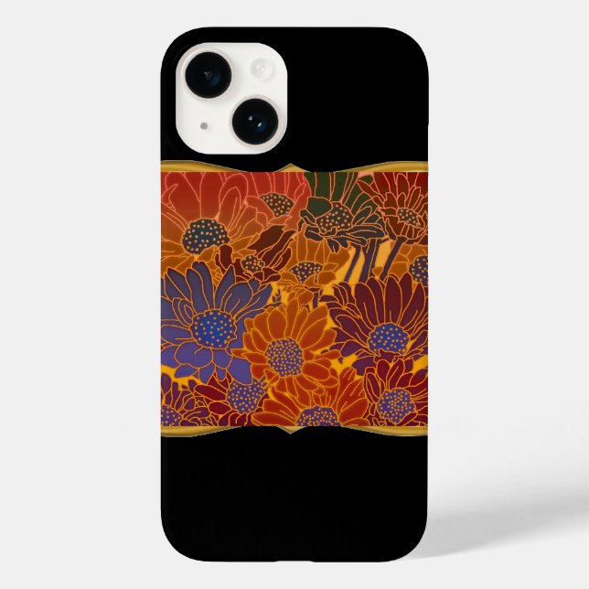 Funda De Case-Mate Para iPhone Flores Rojas Azules y Naranjas (Reverso )