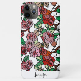 Funda Para iPhone 11 Pro Max Flores rojas brillantes y moderadas