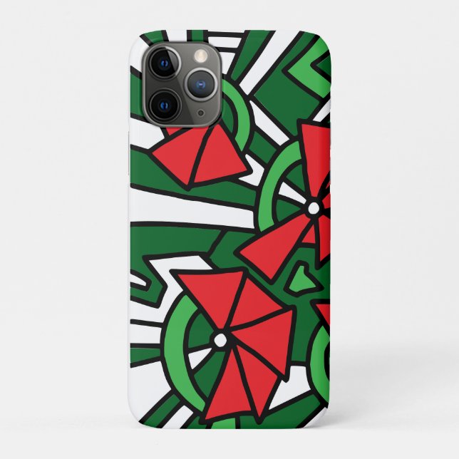 Funda De Case-Mate Para iPhone Flores rojas Doodle Art (Reverso)