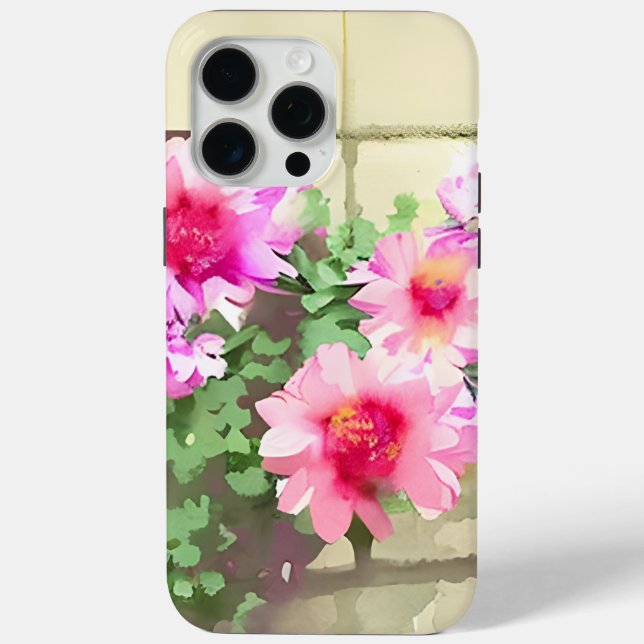 Funda De Case-Mate Para iPhone Flores rosa acuarelas (Reverso )