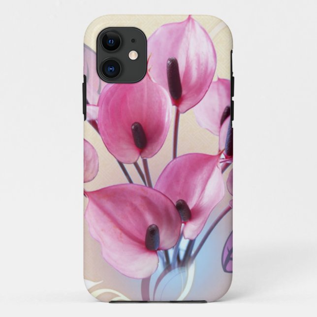 Funda De Case-Mate Para iPhone Flores rosa elegantes (Reverso)