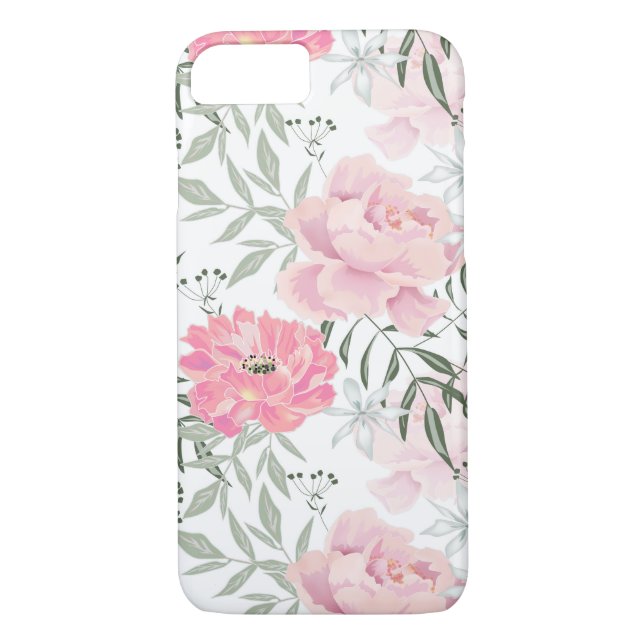 Funda De Case-Mate Para iPhone Flores rosa rosadas de peonis (Reverso)