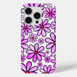 Funda Para iPhone 15 Pro Flores rosadas