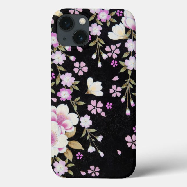 Funda De Case-Mate Para iPhone Flores rosadas en cascada (Reverso)