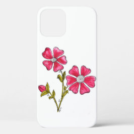 Funda Para iPhone 12 Flores rosadas extravagantes