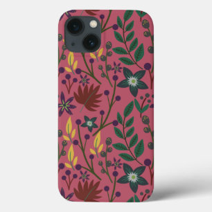 Funda Para iPhone 13 Flores rosadas sin costuras florales, ramas de flo
