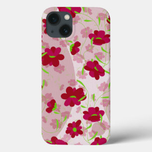 Funda Para iPhone 13 Flores rosadas y rojas - Floral