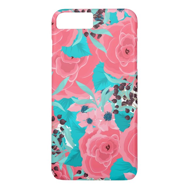 Funda De Case-Mate Para iPhone Flores rosas bonitos (Reverso)