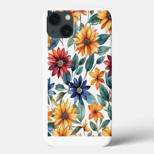 Funda Para iPhone 13 Flores salvajes de primavera coloridas Bonito Patr