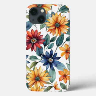 Funda Para iPhone 13 Flores salvajes de primavera coloridas Bonito Patr