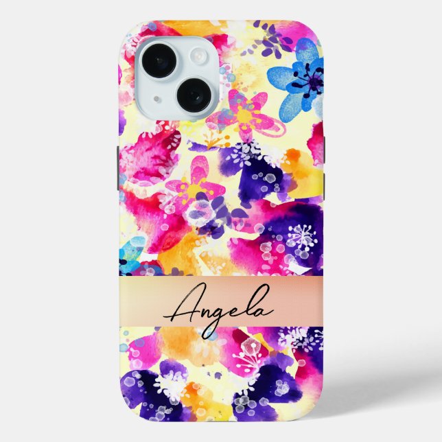 Funda De Case-Mate Para iPhone Flores Shabby Flowers Meadow (Reverso )