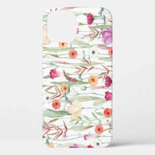 Funda Para iPhone 12 Flores silvestres acuarela Diseño transparente