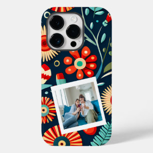 Funda Para iPhone 14 Pro De Case-Mate flores silvestres boho Verde Rojo Foto Personaliza