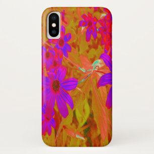 Funda Para iPhone X Flores silvestres coloridas ultravioleta, magenta