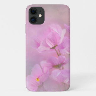 Funda Para iPhone 11 Flores silvestres de cosmos en acuarela rosa