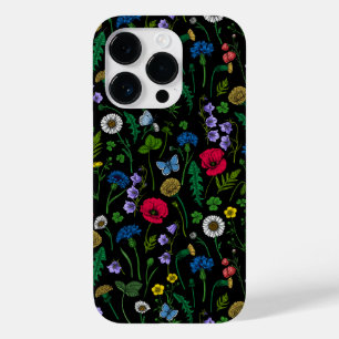 Funda Para iPhone 14 Pro De Case-Mate Flores silvestres en negro