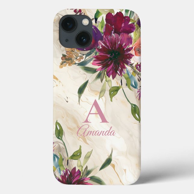 Funda De Case-Mate Para iPhone Flores silvestres florales elegantes (Reverso)