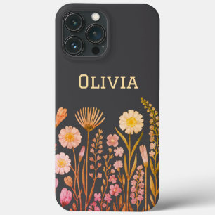 Funda Para iPhone 13 Pro Max Flores silvestres modernas elegantes lindas y senc