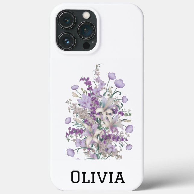 Funda De Case-Mate Para iPhone Flores silvestres modernas elegantes lindas y senc (Reverso )
