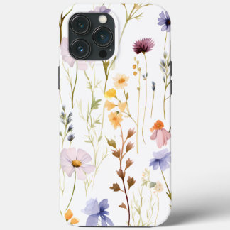 Funda Para iPhone 13 Pro Max Flores silvestres secas preprimidas por acuarela