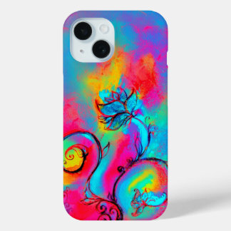 Funda Para iPhone 15 FLORES SIMILARES,Bañeras florales amarillas rosada