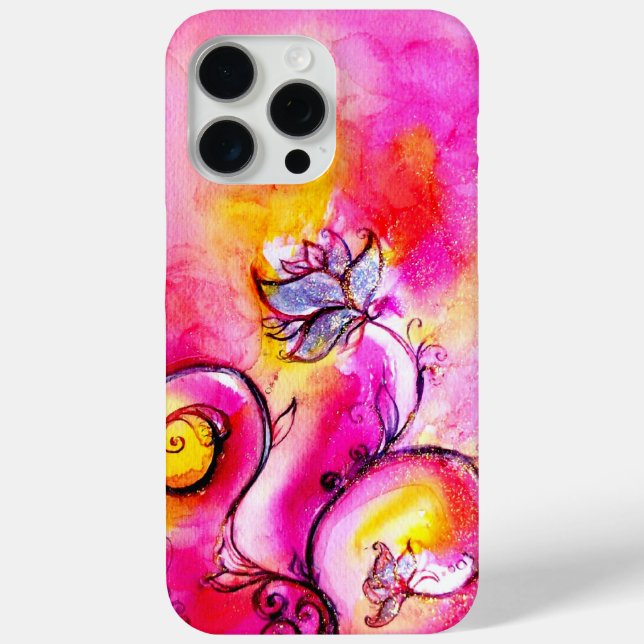Funda De Case-Mate Para iPhone FLORES SIMILARES,Bañeras moradas rosadas (Reverso )