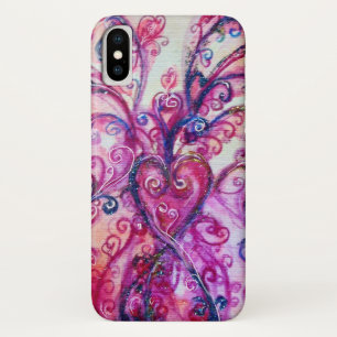 Funda Para iPhone X FLORES SIMILARES rosa brillante púrpura rojo