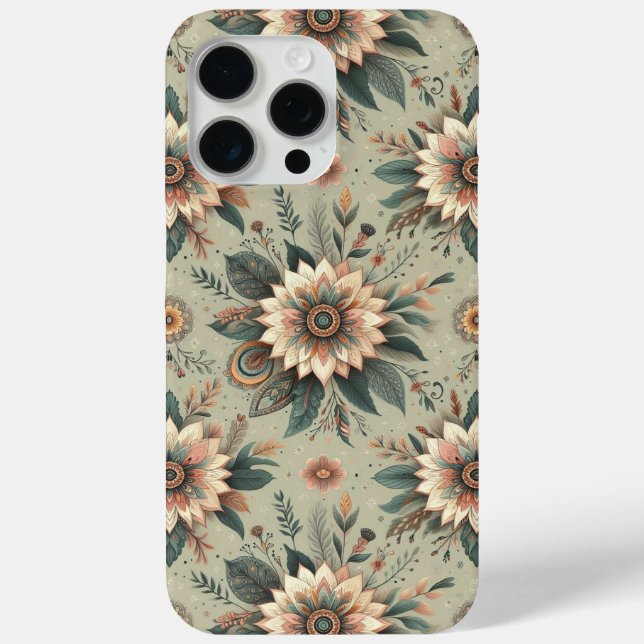 Funda De Case-Mate Para iPhone Flores sobre salvia (Reverso )
