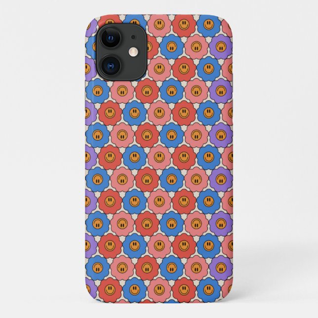 Funda De Case-Mate Para iPhone Flores sonrientes (Reverso)