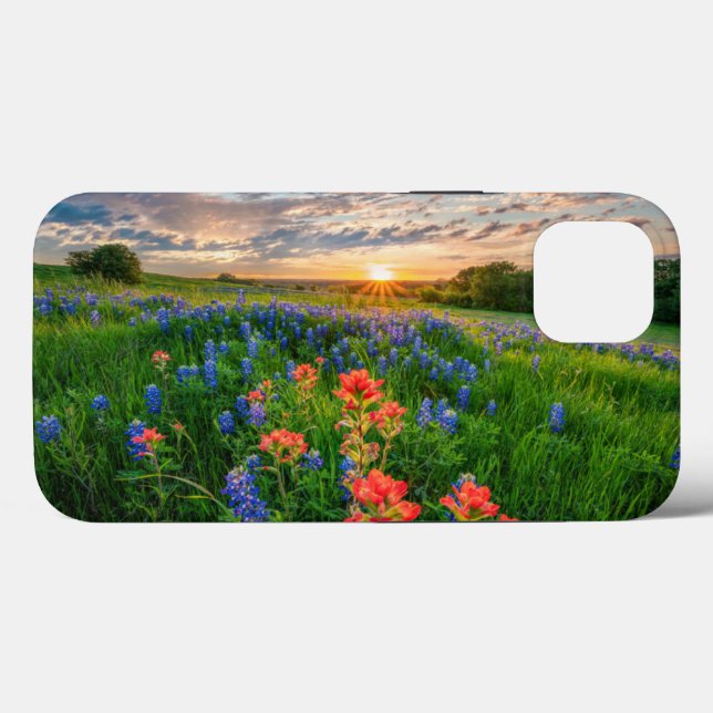 Funda De Case-Mate Para iPhone Flores | Texas Bluebonnets y pincel indio (Reverso (Horizontal))