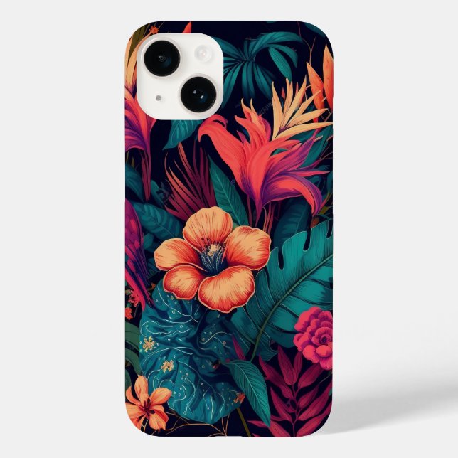 Funda De Case-Mate Para iPhone Flores tropicales (Reverso )