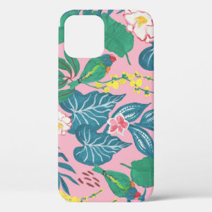 Funda Para iPhone 12 Flores tropicales abstractas, patrón de pintura gu