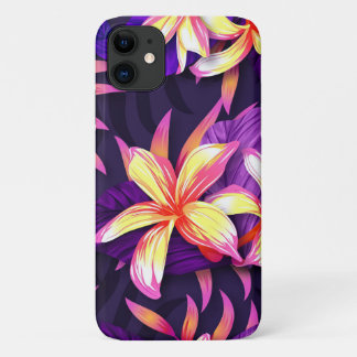 Funda Para iPhone 11 Flores tropicales brillantes
